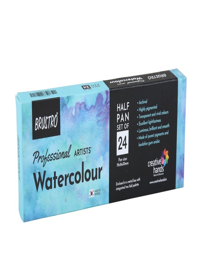 BRUSTRO Artists Professional Watercolour Half Pan Set of 24 - Image 4